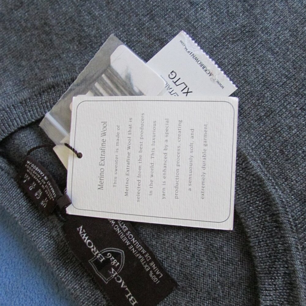 Black Brown 1826 Gray Crewneck Sweater - Picture 5 of 14